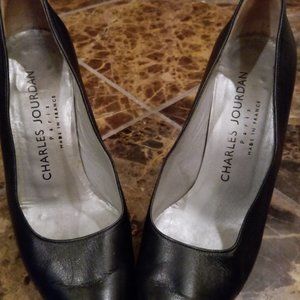 Charles Jourdan Paris Black leather pumps